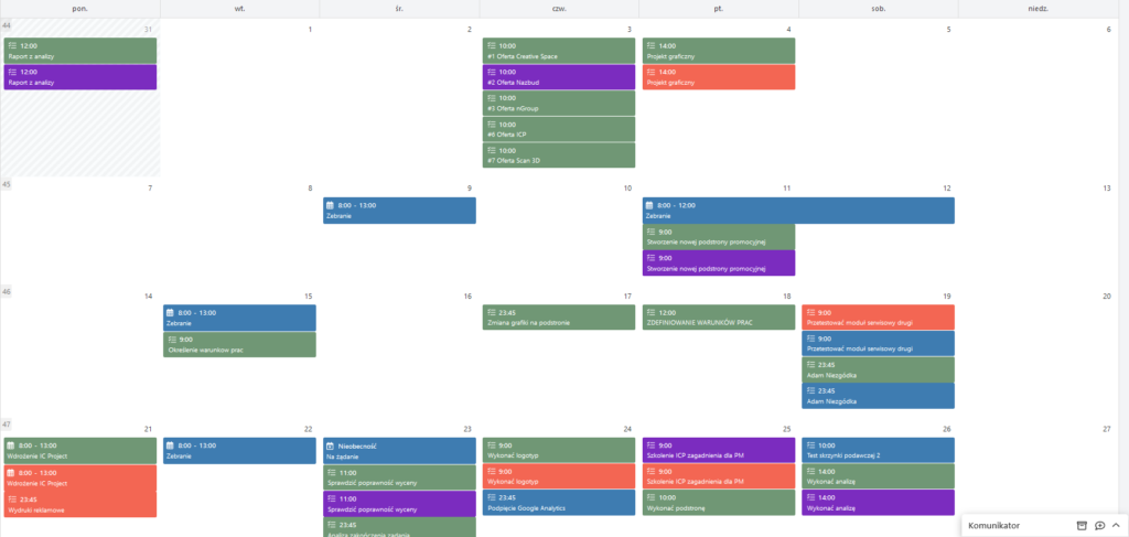 Kalendarz firmowy IC Project